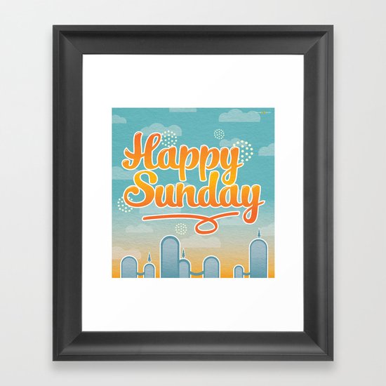 Happy Sunday Framed Art Print