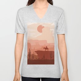 Red Mountains V Neck T Shirt