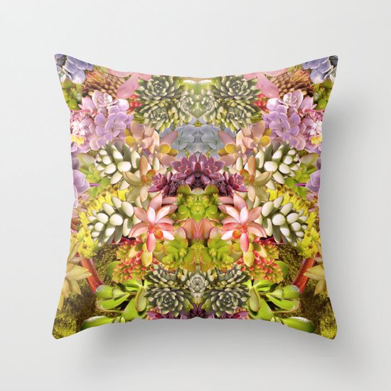 Succulent Garden Throw Pillow