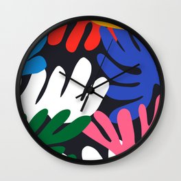 Abstract leaf cutout shapes pattern Wall Clock