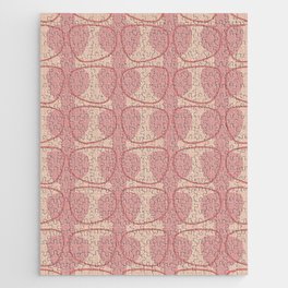 Mid Century Modern Abstract Ovals in Pink and Blush Pink Jigsaw Puzzle