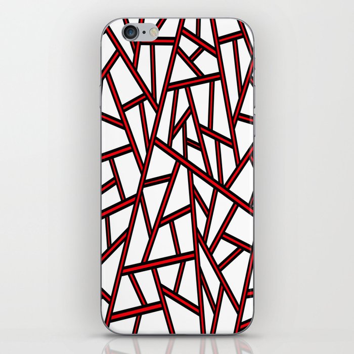 Abstract geometric pattern - red, black and white. iPhone Skin