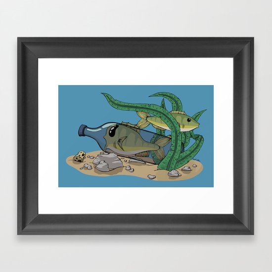 The Fish and the Bottle Framed Art Print