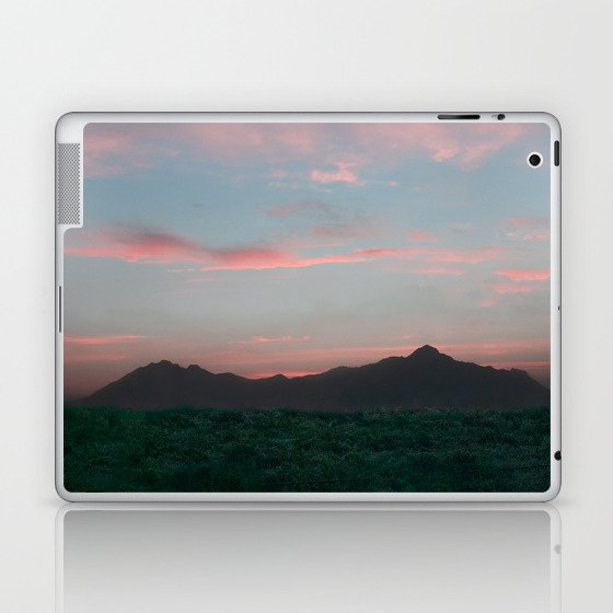 Mexico Photography - Beautiful Pink Sunset Over The Mountains Laptop & iPad Skin