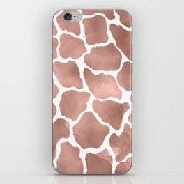 Elegant Hipster  Rose Gold White Giraffe Animal Print iPhone Skin