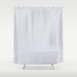 [ Thumbnail: Lavender and Light Gray Colored Lined/Striped Pattern Shower Curtain ]