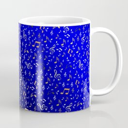 silver,gold,metall music notes in blue Coffee Mug