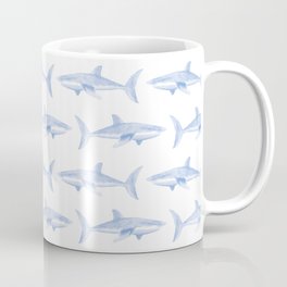 Blue Shark Pattern Coffee Mug