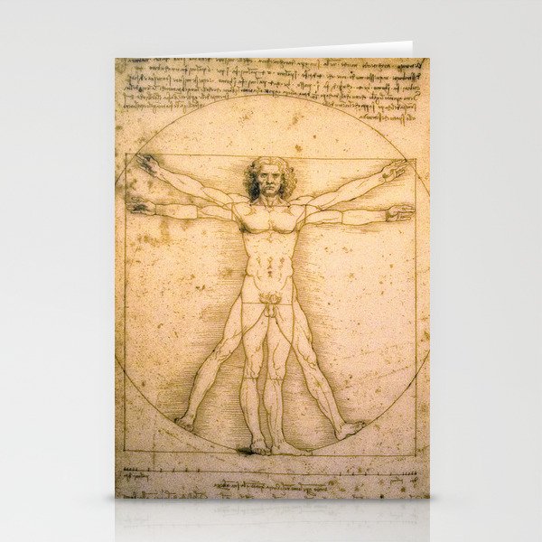 Vitruvian Man by Leonardo da Vinci Stationery Cards