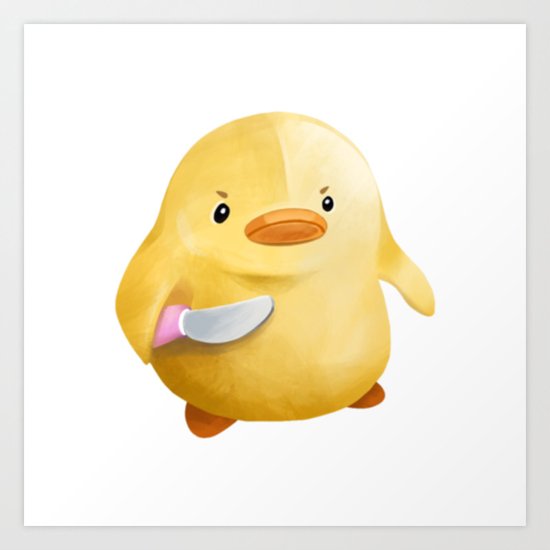 Duck With A Knife Art Print By Discountparachutes Society6