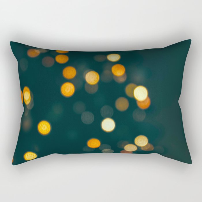 Bokeh Blurred Lights Shimmer Shiny Dots Spots Circles Out Of Focus Rectangular Pillow