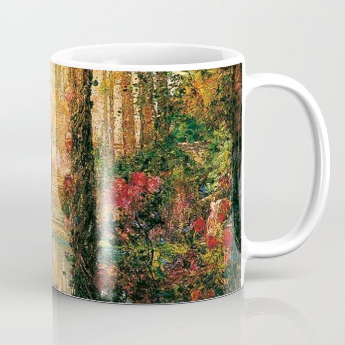 Garden of Enchantment from Parsifal red flowers and roses floral portrait painting  by Thomas Mostyn Coffee Mug
