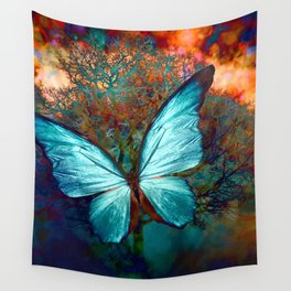 The Blue butterfly Wall Tapestry