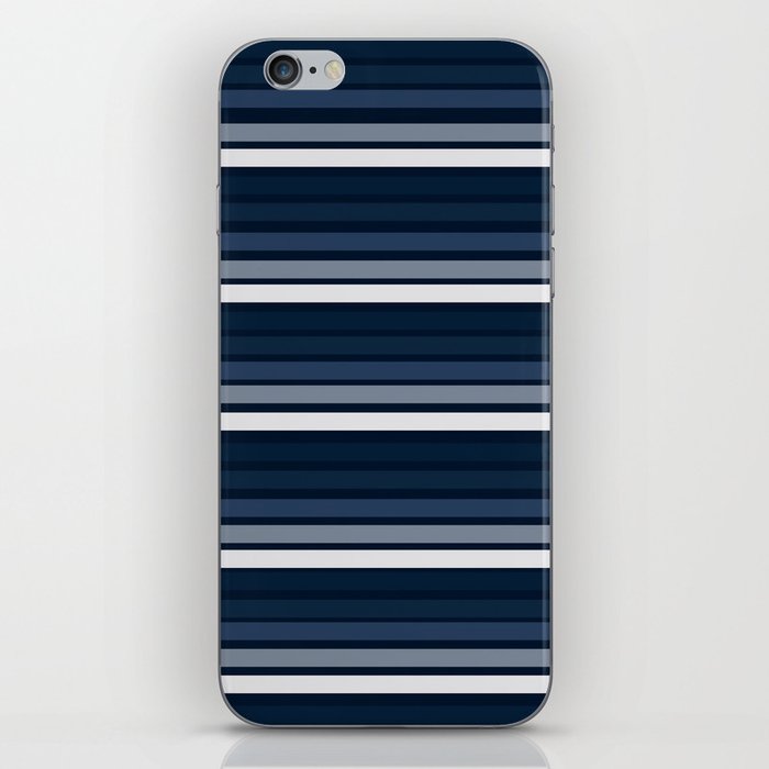 Blue Elegant Modern Stripes Pattern iPhone Skin
