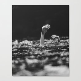 She Needs Help (Black and White) Canvas Print