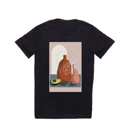 Roman Holidays T Shirt | Stilllife, Terracotta, Pottersclay, Nature, Arc, Digital, Drawing, Pear, Avocado, Minimal 
