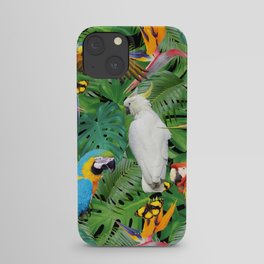 Macaw Parrots - Bird of Paradies Jungle Butterflies iPhone Case