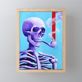 Smoking Skelly Framed Mini Art Print