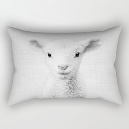 Lamb - Black & White Rectangular Pillow
