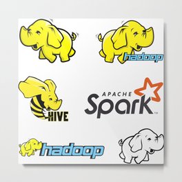 hadoop apache spark programming stickers no sql developer mongo db hive Metal Print