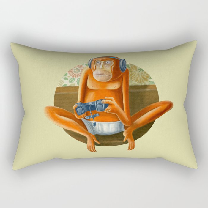 Monkey play Rectangular Pillow