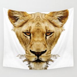 Lioness Lion Animal Art On The Side Wall Tapestry