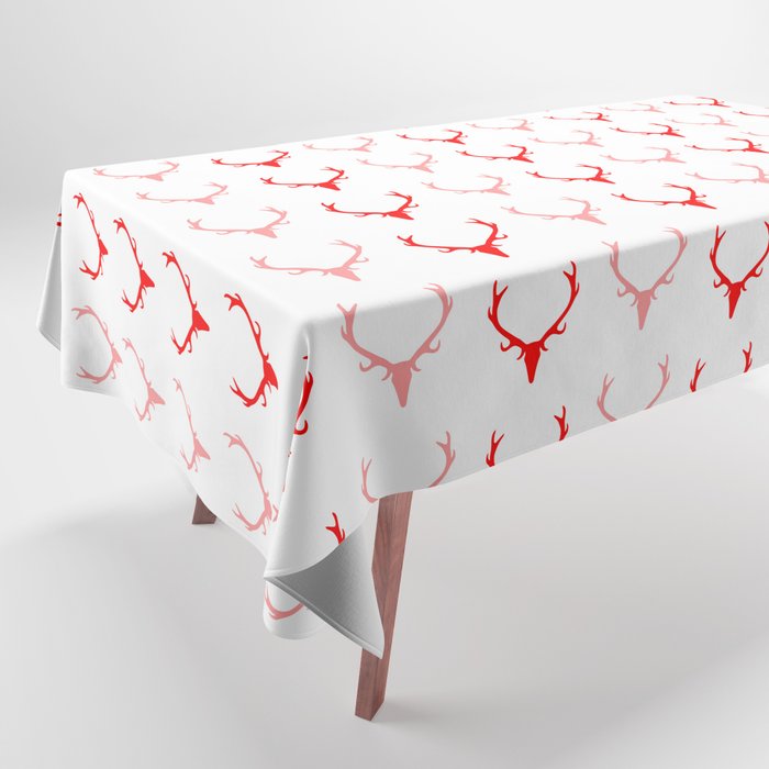Deer Antler Pattern red Tablecloth