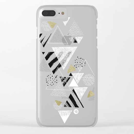 Geometric abstract triangles Clear iPhone Case