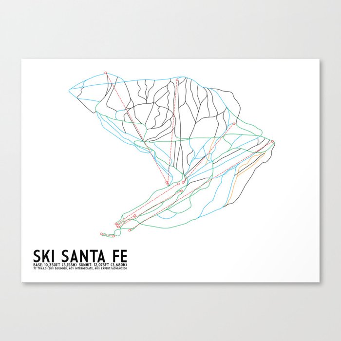 Canvas Santa Fe >> Ski Santa Fe Nm Minimalist Trail Art Canvas Print By Canvas Santa Fe >> Ski Santa Fe Nm Minimalist Trail Art Canvas Print By