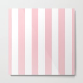 Large White and Light Millennial Pink Pastel Circus Tent Stripe Metal Print | Curated, Digital, Pattern, Softpink, Graphicdesign, Scandi, Millennial, Pink, Circus, Large 