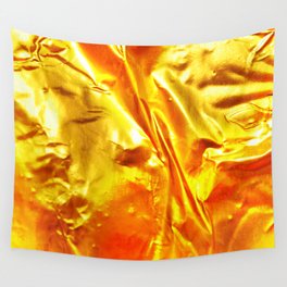 Golden Fabric Wall Tapestry | Red, Acrylic, Elegant, Metal, Digital, Graphicdesign, Orange, Shiny, Yellow, Fire 