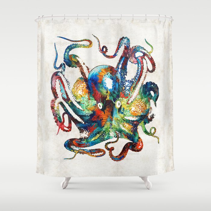 Colorful Octopus Art By Sharon S Shower Curtain Colorful Octopus Art By Sharon S Shower Curtain