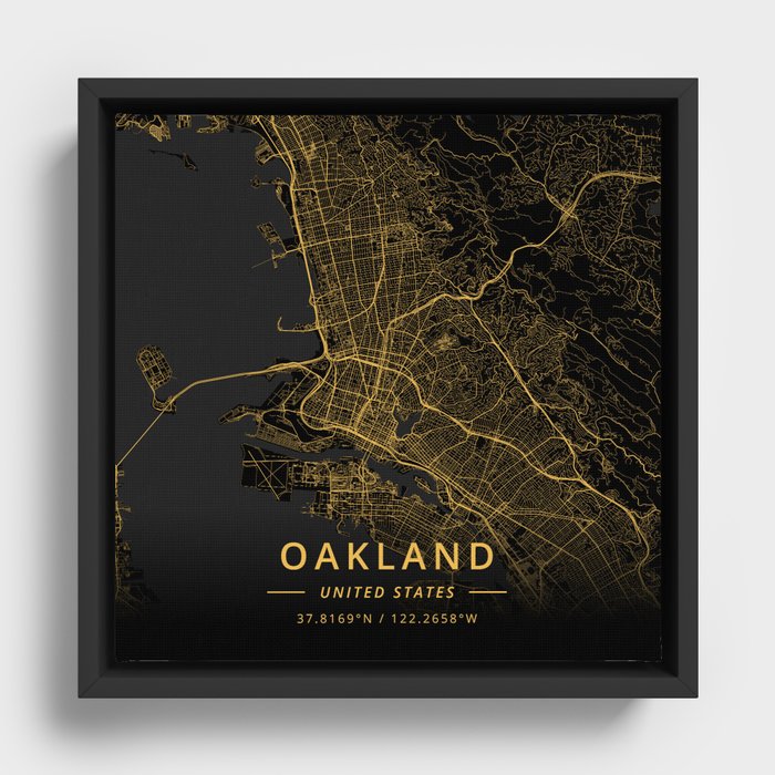 Oakland, United States - Gold Framed Canvas