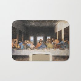 The last supper- painting by Leonardo da Vinci Bath Mat