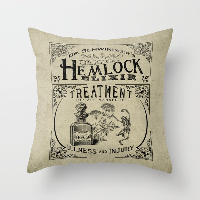 Dr. Schwindler's Original Hemlock Elixir Throw Pillow