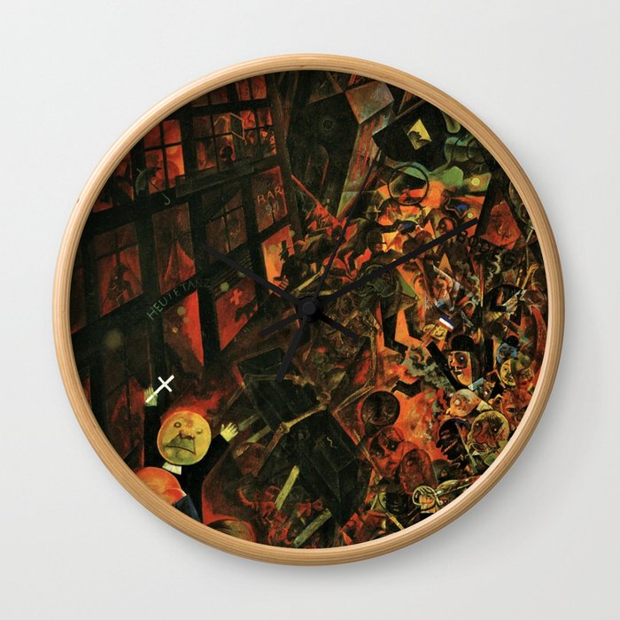 The Funeral - Dance of Death (Hellscape) by George Grosz Wall Clock
