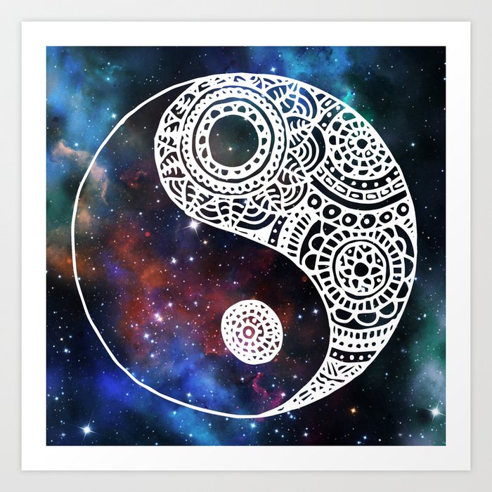 Galaxy Yin Yang Art Print By Julieerindesigns Society6
