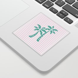 Palm Trees & Stripes - Aqua Blush Sticker