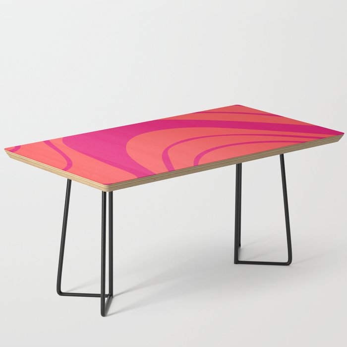 Abstract Organic Art in Hot Pink and Orange Coffee Table