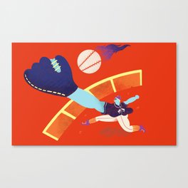 Baseball Fielder Canvas Print