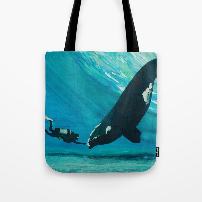 Whale & Diver Tote Bag
