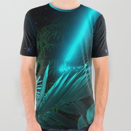 Neon landscape: Green Triangle & tropic All Over Graphic Tee