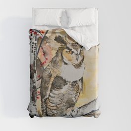 Great Horned Owl by padeapix Duvet Cover