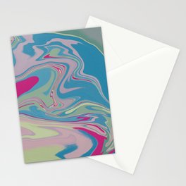 Soft pastel marble liquify abstract Stationery Card