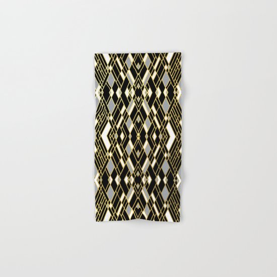 Art Deco Grey Gold Hand & Bath Towel