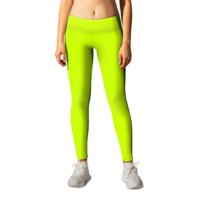 Fluorescent Yellow - solid color Leggings by Make it Colorful