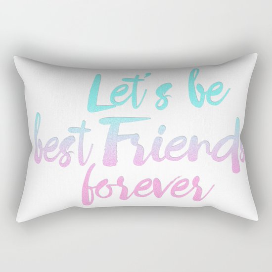 Best Friends Forever pastel typography Rectangular Pillow