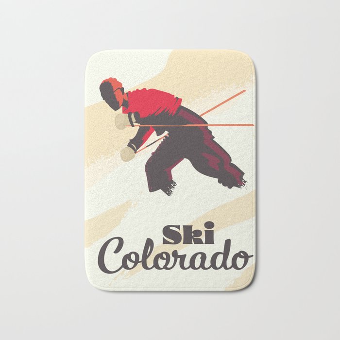 Ski Colorado sports poster. Bath Mat