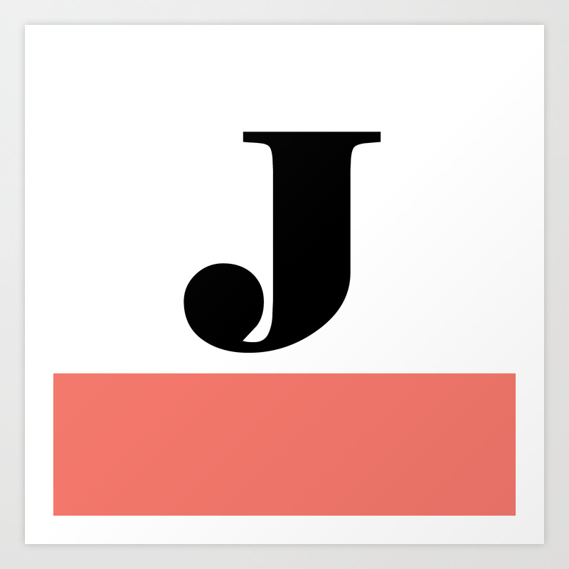 Monogram Letter J Pantone Peach Echo Art Print By Christennoelle Society6