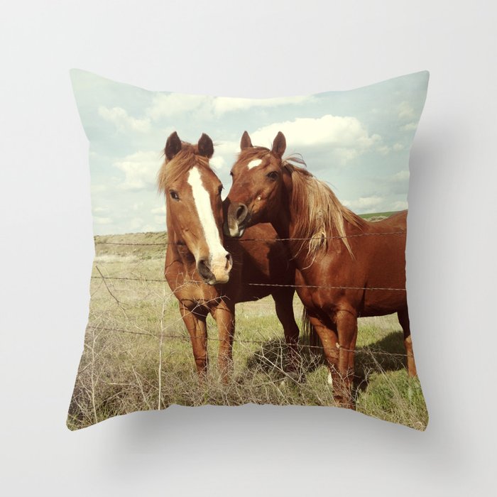 Horse Affection Throw Pillow